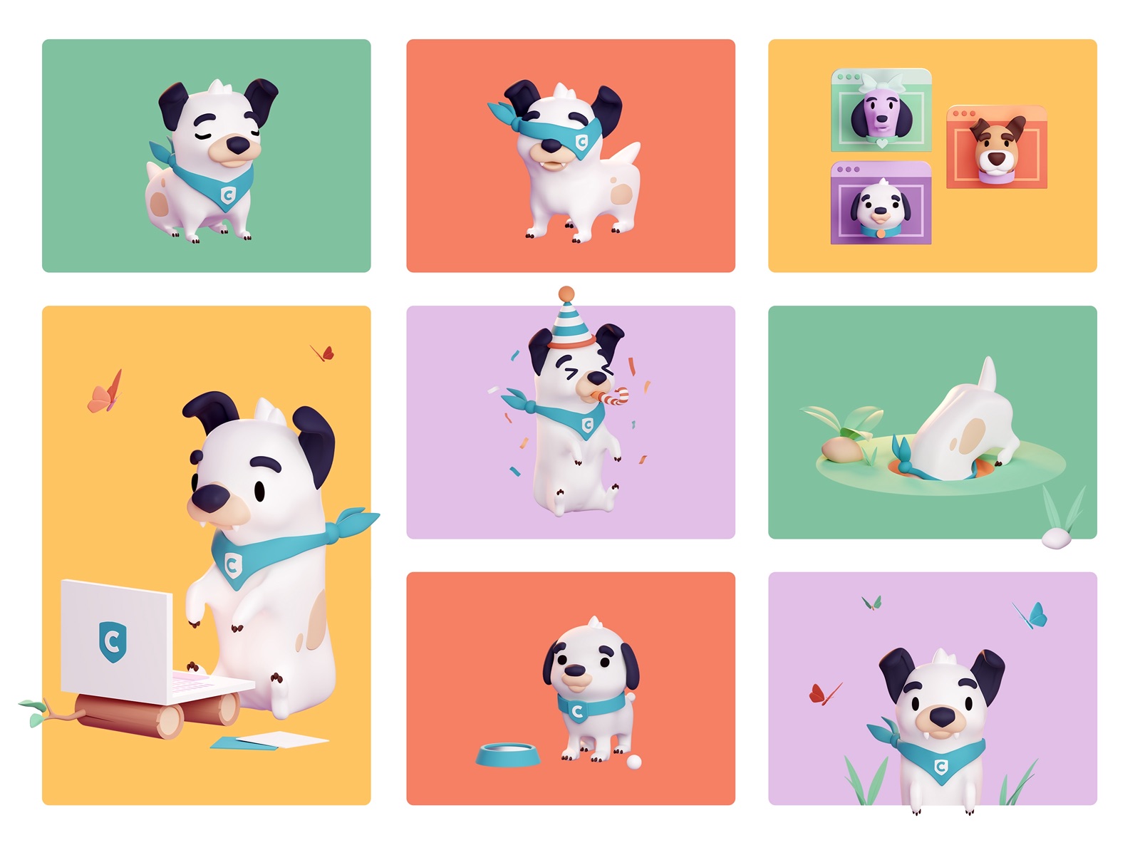 Collie 3d illustrations