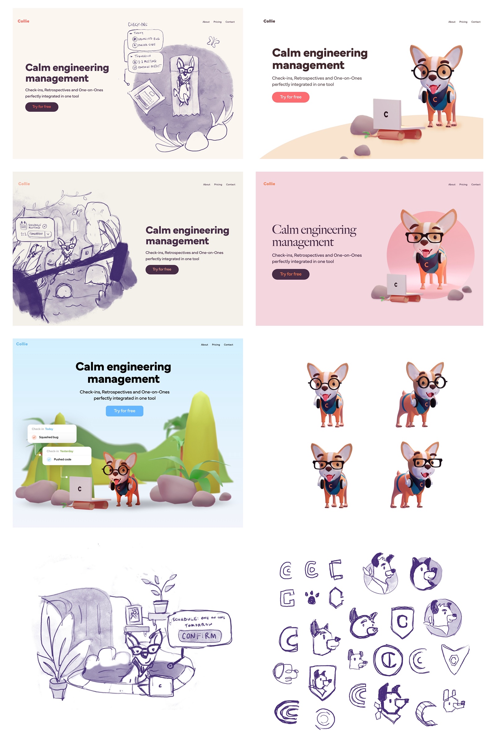 Collie sketches and character options