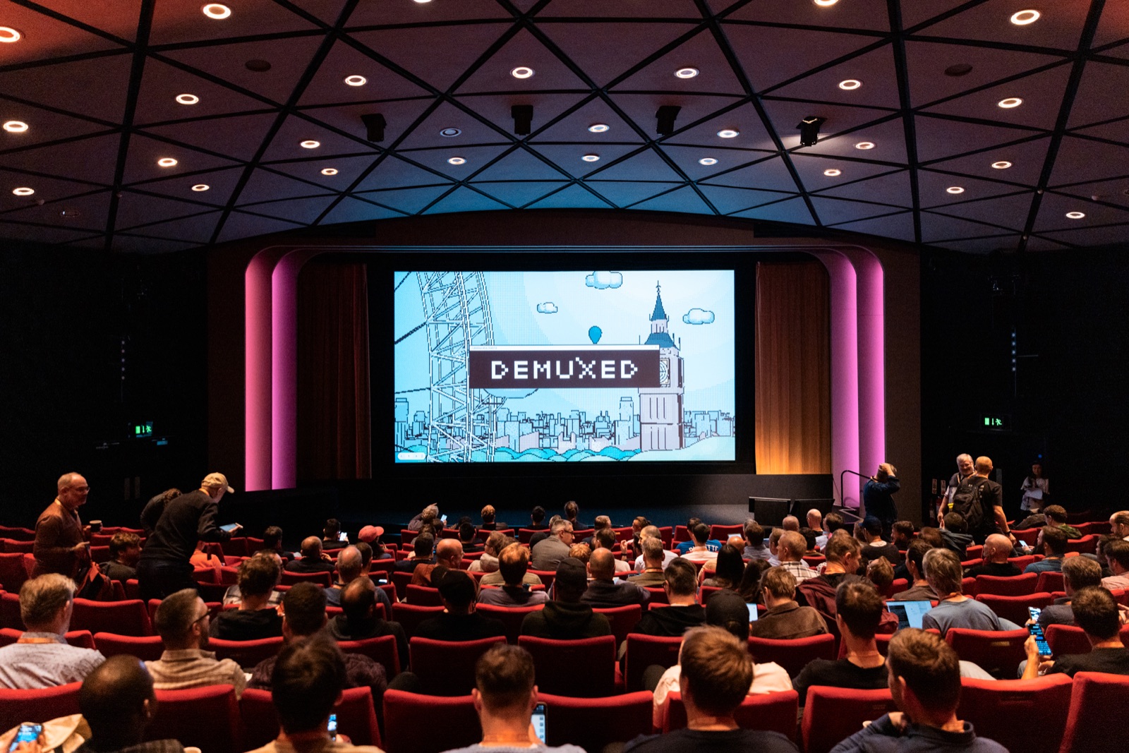 The Demuxed 2025 design on the cinema screen