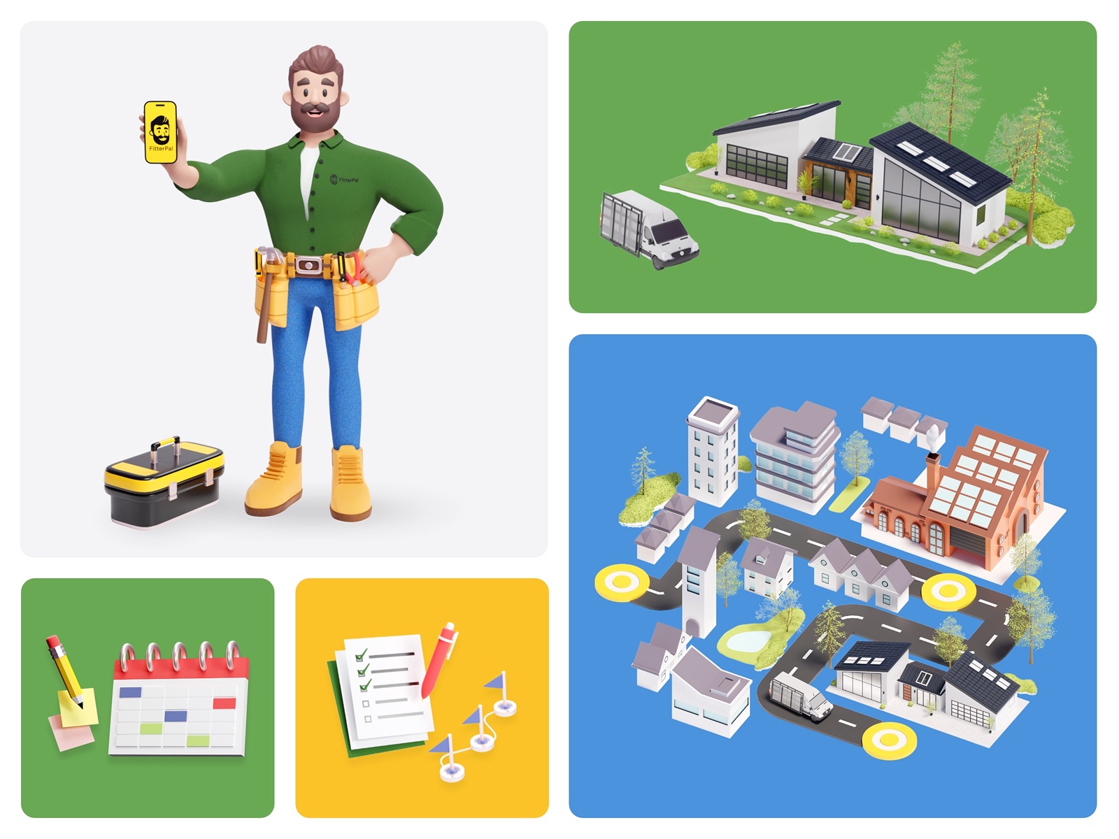 FitterPal 3d illustrations