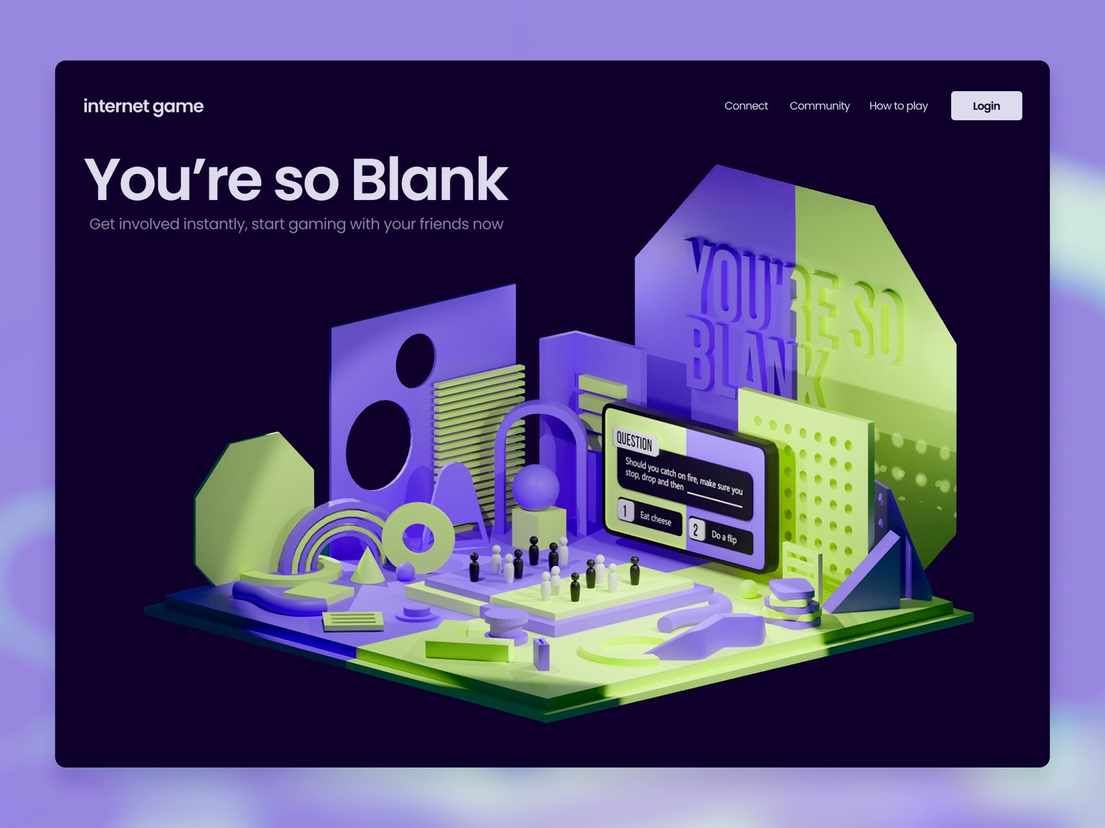 'You're so Blank' website design in purple