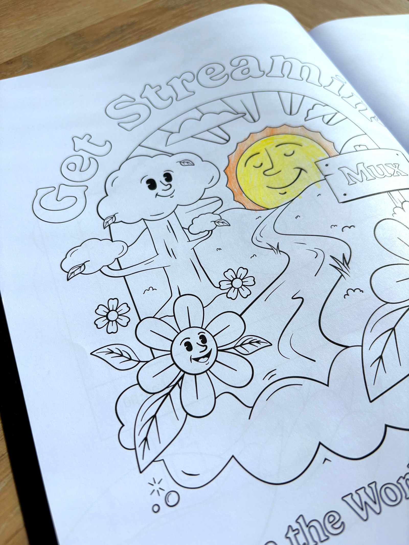 The illustration as a colouring book page