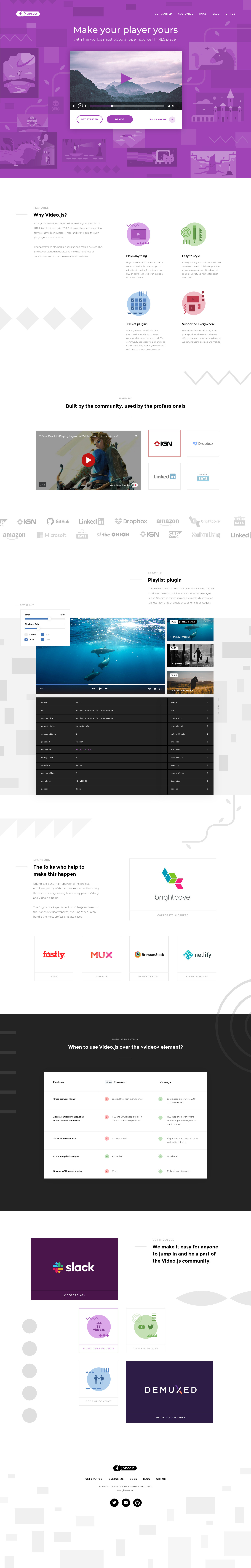 Video.js full website design