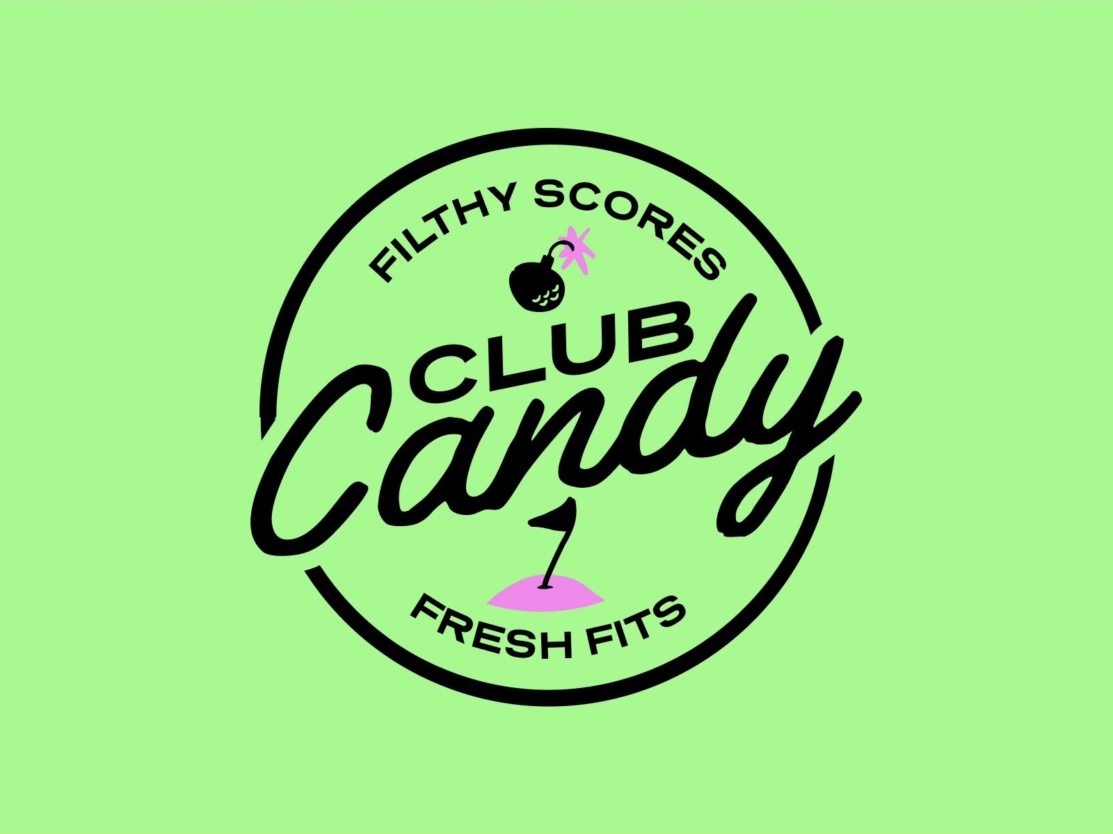 Club Candy 'Filthy scores, fresh fits' badge logo